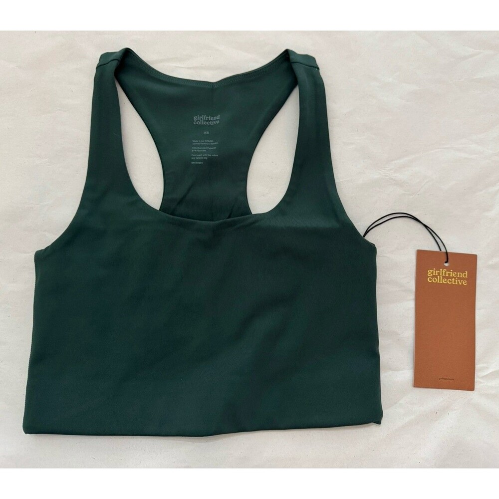 Girlfriend Collective Racer Back Green Sports Bra Women’s Size XS New With Tags!